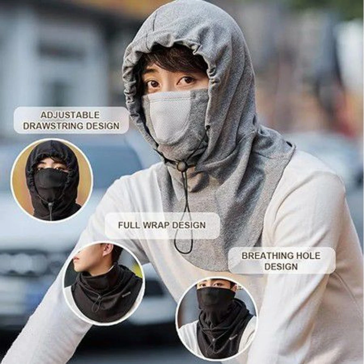 Balaclava Windproof Full Face Mask (Gray)